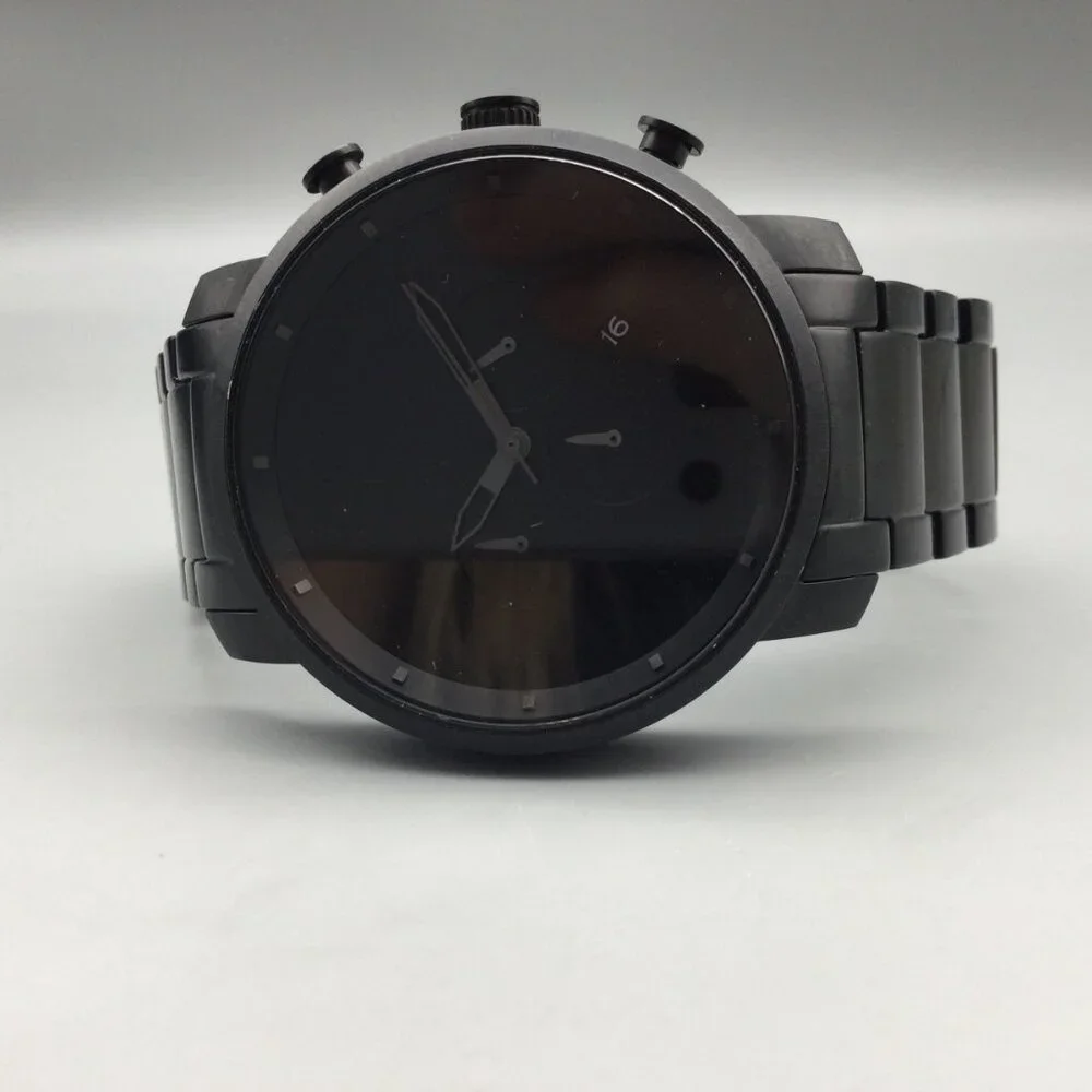 MVMT Chronograph Watch Men 45mm Black Date Stainless New Battery 7.75